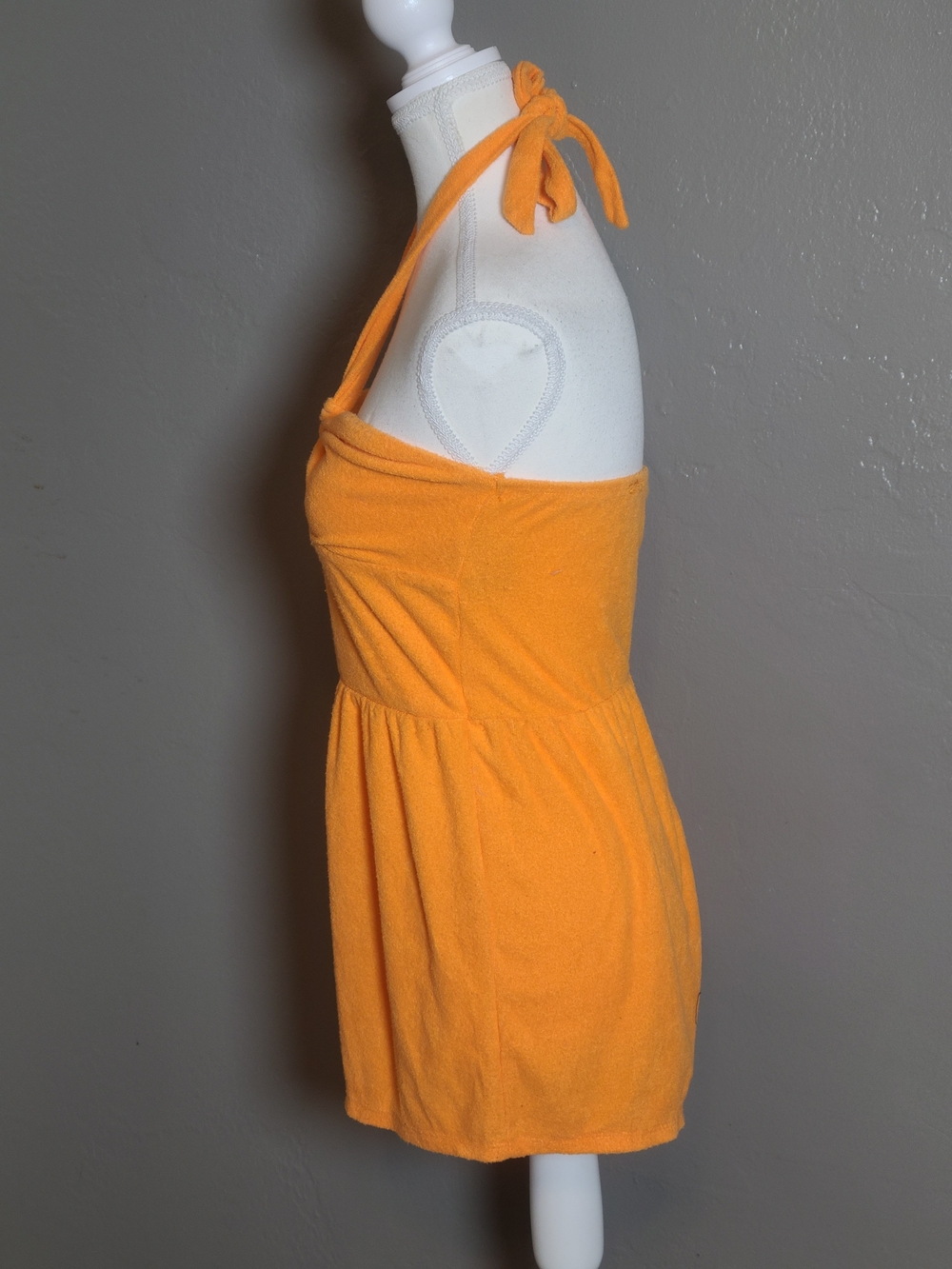 Wild Fable Womens Bright Orange Halter Terry Romper Keyhole NWT XS - Picture 3 of 13